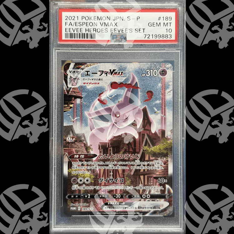 Espeon Vmax - Eevee Heroes Promo - 189 - PSA10 - Warcard - Gradate i prezzi più bassi sul mercato, solo da www.warcardshop.com! Carte singole, box, buste e mazzi.