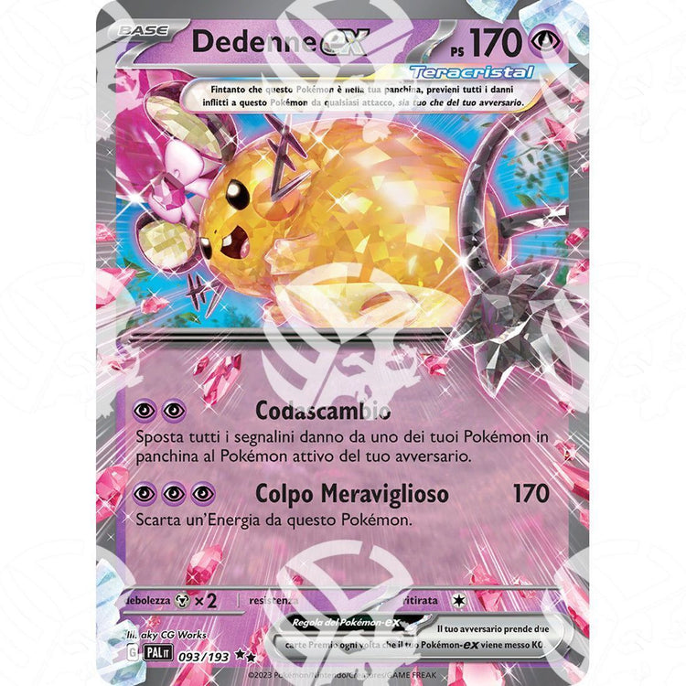 Evoluzioni a Paldea - Dedenne ex - 093/193 - Warcard - Evoluzioni a Paldea - Dedenne ex - 093/193 i prezzi più bassi sul mercato, solo da www.warcardshop.com! Carte singole, box, buste e mazzi.