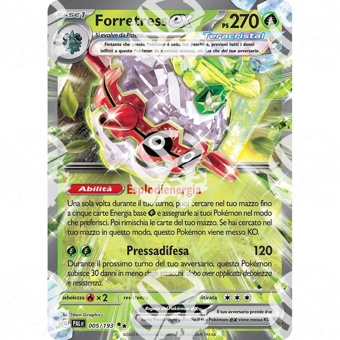 Evoluzioni a Paldea - Forretress ex - 005/193 - Warcard - Evoluzioni a Paldea - Forretress ex - 005/193 i prezzi più bassi sul mercato, solo da www.warcardshop.com! Carte singole, box, buste e mazzi.