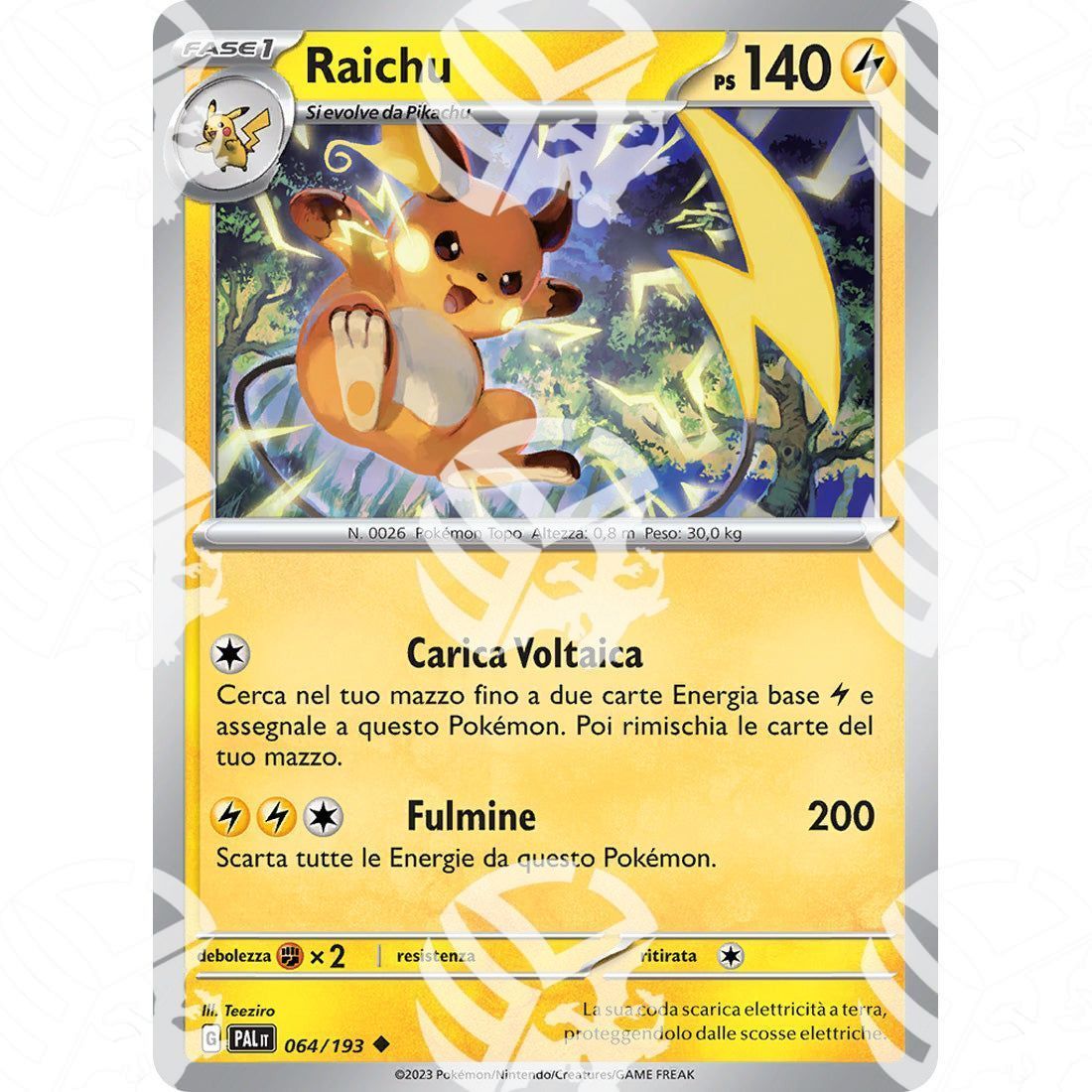 Evoluzioni a Paldea - Raichu - 064/193 - Warcard - Evoluzioni a Paldea - Raichu - 064/193 i prezzi più bassi sul mercato, solo da www.warcardshop.com! Carte singole, box, buste e mazzi.