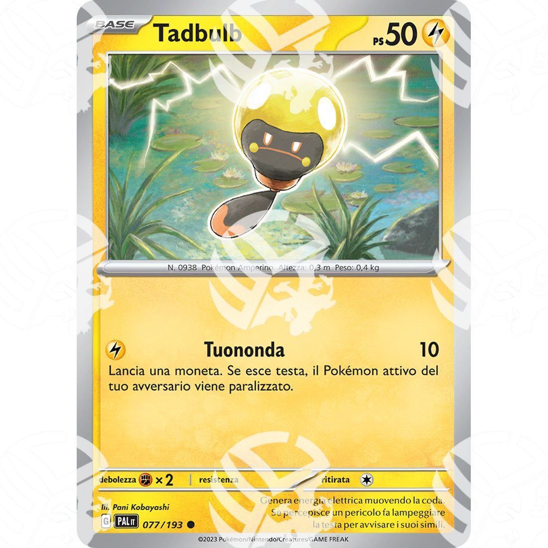 Evoluzioni a Paldea - Tadbulb - 077/193 - Warcard - Evoluzioni a Paldea - Tadbulb - 077/193 i prezzi più bassi sul mercato, solo da www.warcardshop.com! Carte singole, box, buste e mazzi.