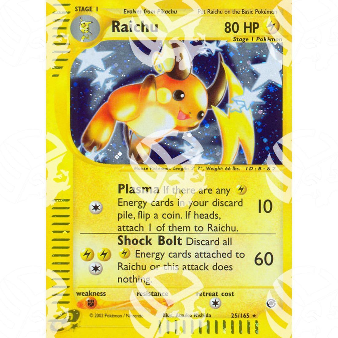 Expedition - Raichu - Holo Rare 25/165 - Warcard - Expedition - Raichu - Holo Rare 25/165 i prezzi più bassi sul mercato, solo da www.warcardshop.com! Carte singole, box, buste e mazzi.