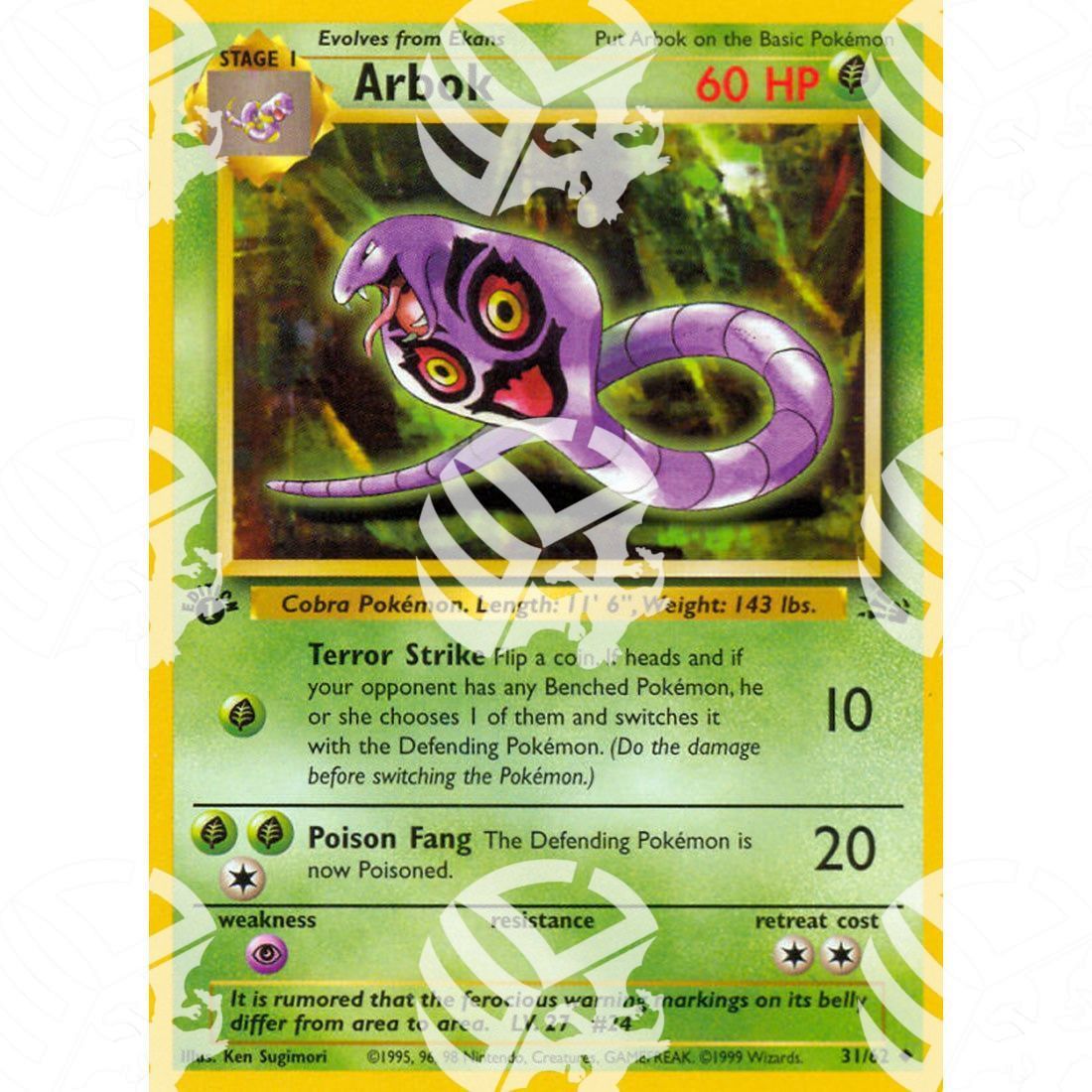 Fossil - Arbok - 31/62 - Warcard - Fossil - Arbok - 31/62 i prezzi più bassi sul mercato, solo da www.warcardshop.com! Carte singole, box, buste e mazzi.