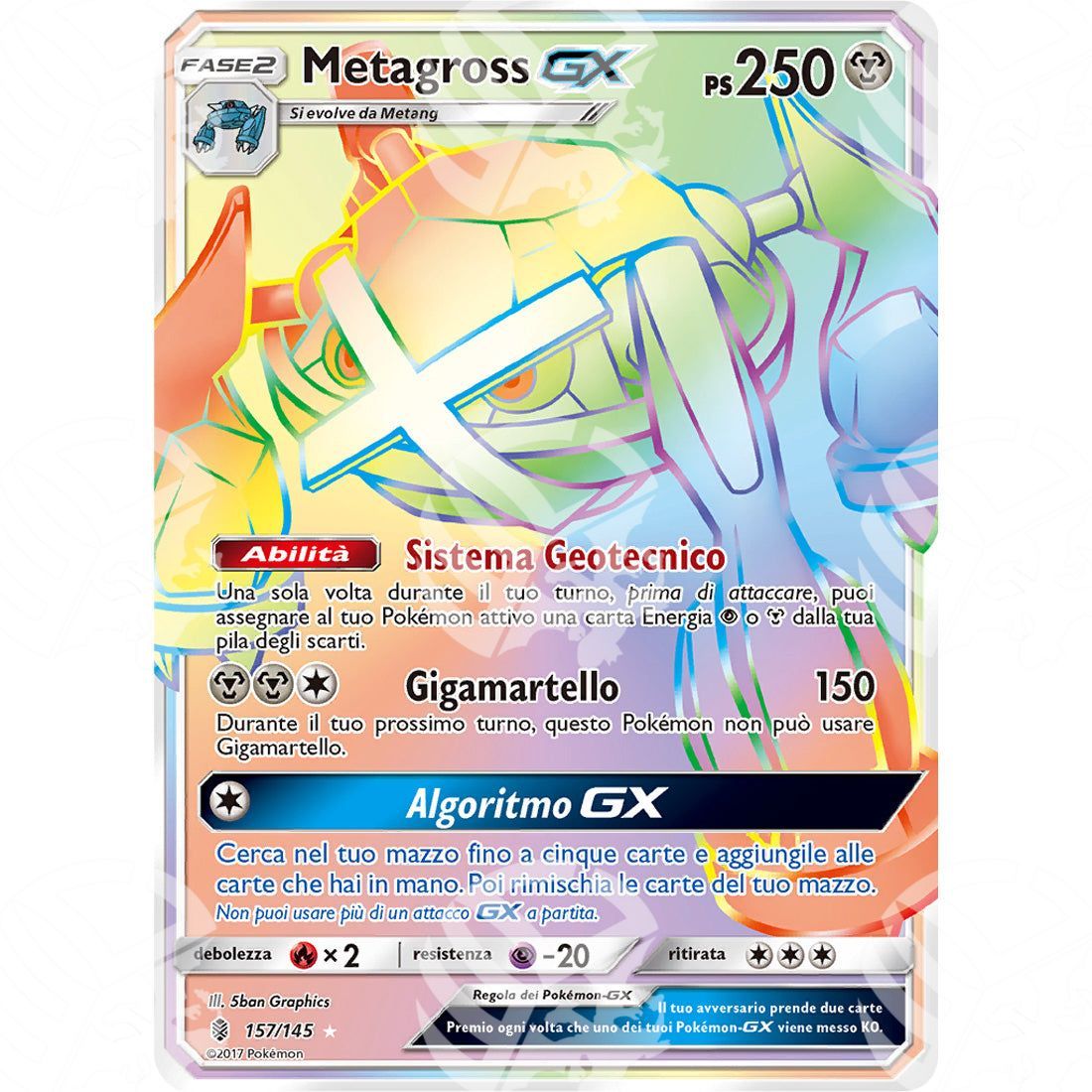 Guardiani Nascenti - Metagross GX - Rainbow Rare 157/145 - Warcard - Guardiani Nascenti - Metagross GX - Rainbow Rare 157/145 i prezzi più bassi sul mercato, solo da www.warcardshop.com! Carte singole, box, buste e mazzi.