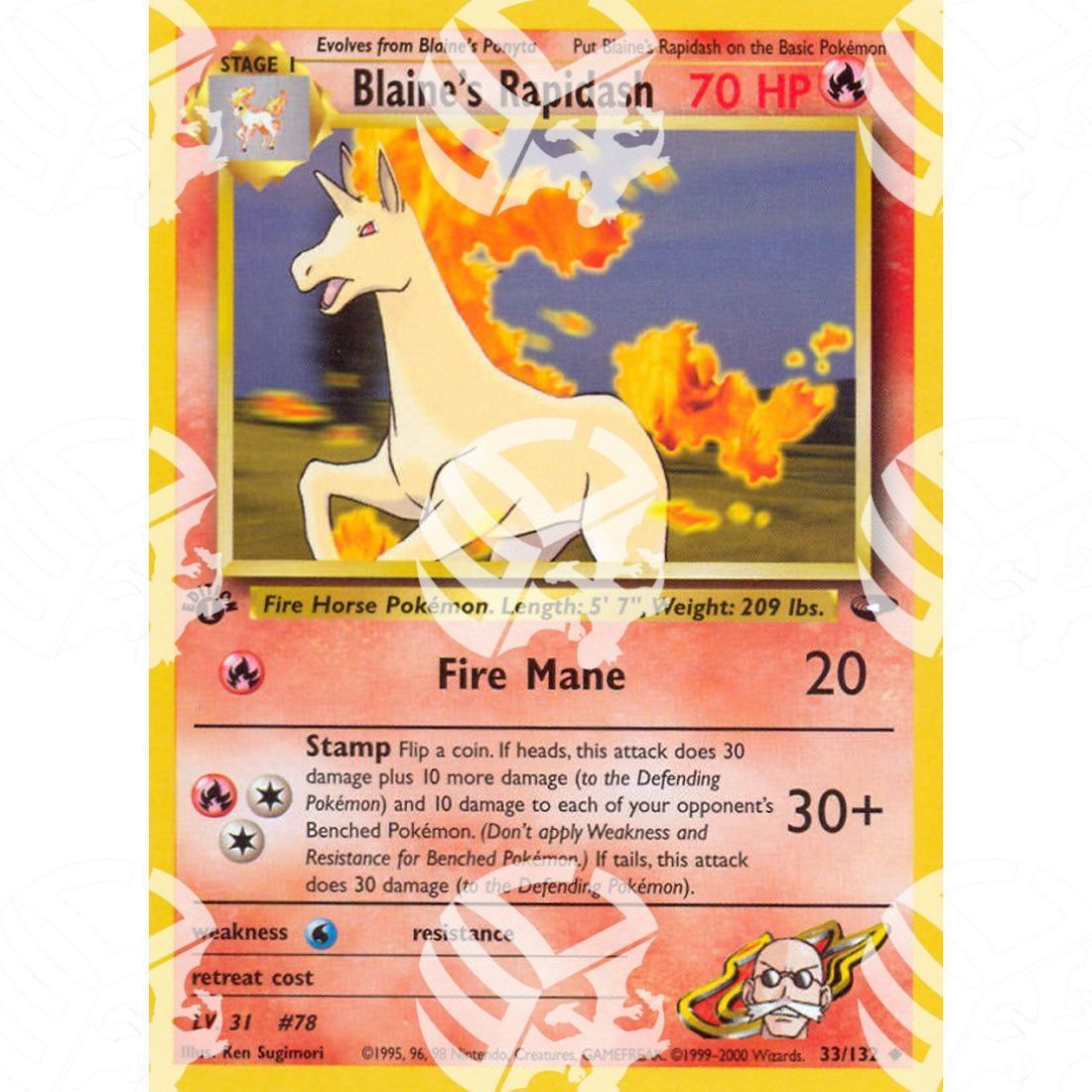 Gym Challenge - Blaine's Rapidash - 33/132 - Warcard - Gym Challenge - Blaine's Rapidash - 33/132 i prezzi più bassi sul mercato, solo da www.warcardshop.com! Carte singole, box, buste e mazzi.