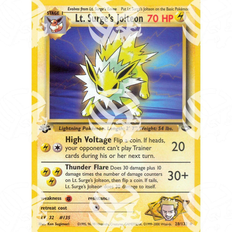 Gym Challenge - Lt. Surge's Jolteon - 28/132 - Warcard - Gym Challenge - Lt. Surge's Jolteon - 28/132 i prezzi più bassi sul mercato, solo da www.warcardshop.com! Carte singole, box, buste e mazzi.