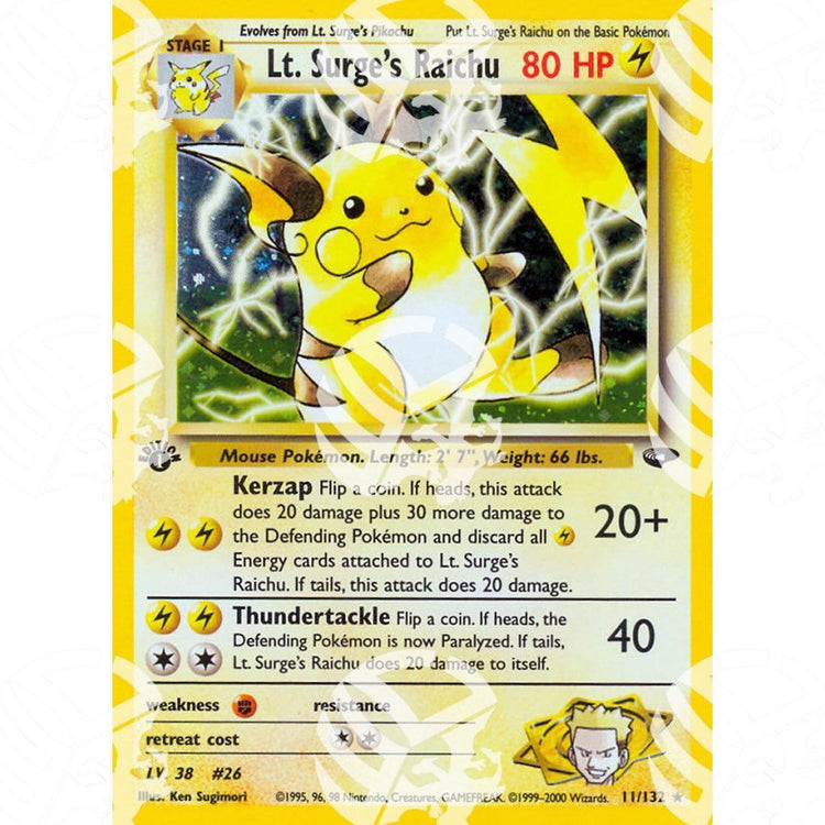 Gym Challenge - Lt. Surge's Raichu - Holo Rare 11/132 - Warcard - Gym Challenge - Lt. Surge's Raichu - Holo Rare 11/132 i prezzi più bassi sul mercato, solo da www.warcardshop.com! Carte singole, box, buste e mazzi.