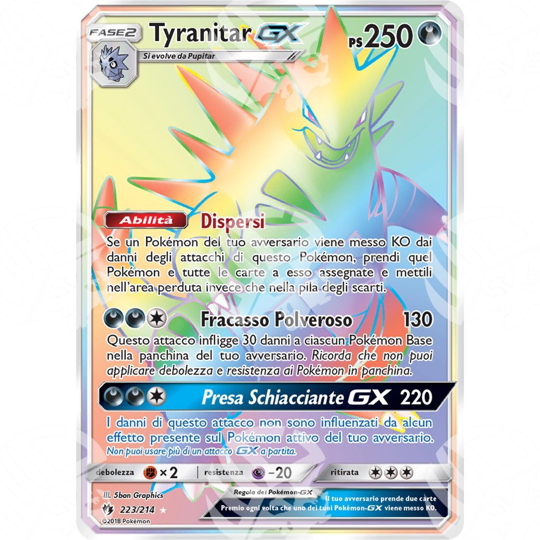 Tuoni Perduti - Tyranitar GX - Rainbow Rare 223/214 - Warcard - Tuoni Perduti - Tyranitar GX - Rainbow Rare 223/214 i prezzi più bassi sul mercato, solo da www.warcardshop.com! Carte singole, box, buste e mazzi.