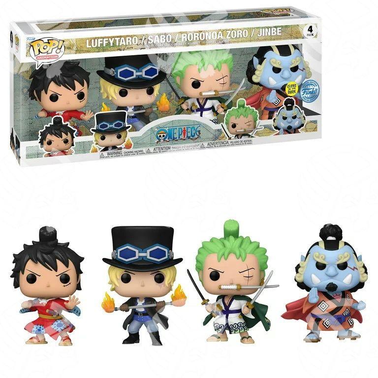 Luffytaro, Roronoa Zoro, Jinbe and Sabo Glow in the Dark 9 cm - Warcard - One Piece Pop! i prezzi più bassi sul mercato, solo da www.warcardshop.com! Carte singole, box, buste e mazzi.