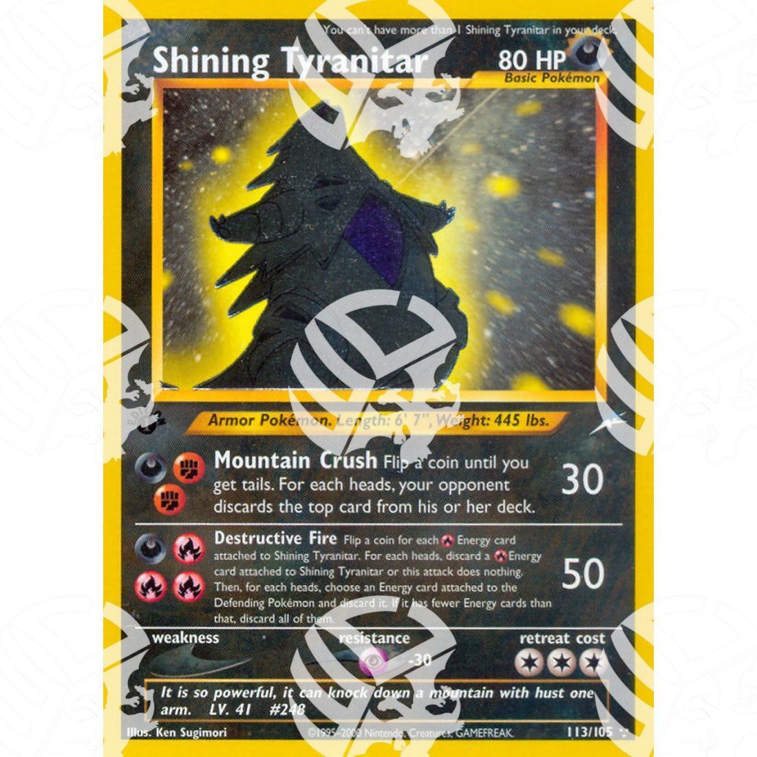 Neo Destiny - Shining Tyranitar - 113/105 - Warcard - Neo Destiny - Shining Tyranitar - 113/105 i prezzi più bassi sul mercato, solo da www.warcardshop.com! Carte singole, box, buste e mazzi.