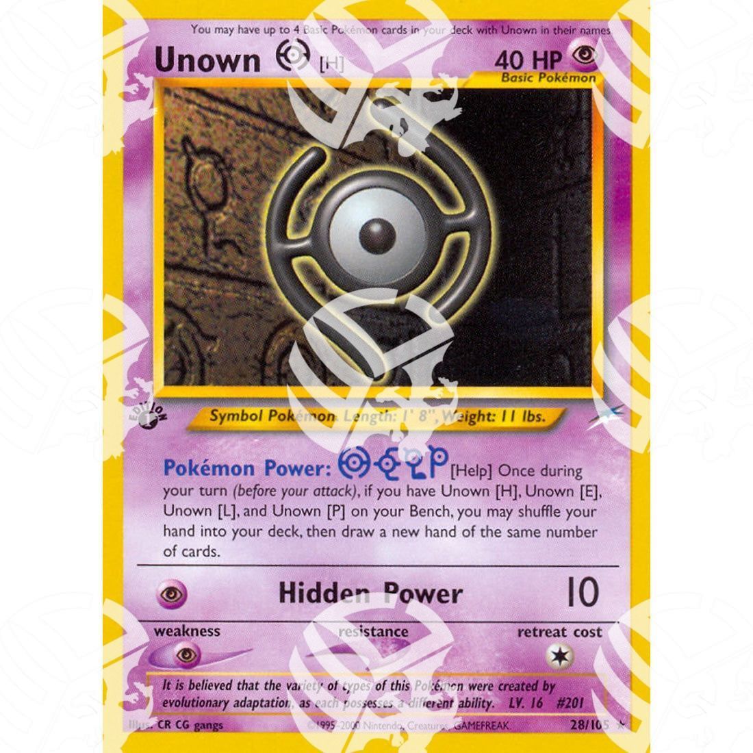 Neo Destiny - Unown H - 28/105 - Warcard - Neo Destiny - Unown H - 28/105 i prezzi più bassi sul mercato, solo da www.warcardshop.com! Carte singole, box, buste e mazzi.