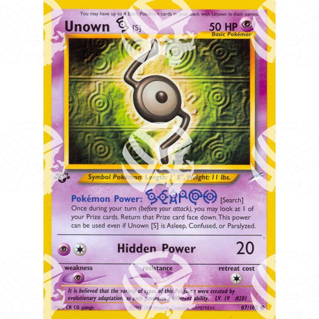 Neo Destiny - Unown S - 87/105 - Warcard - Neo Destiny - Unown S - 87/105 i prezzi più bassi sul mercato, solo da www.warcardshop.com! Carte singole, box, buste e mazzi.