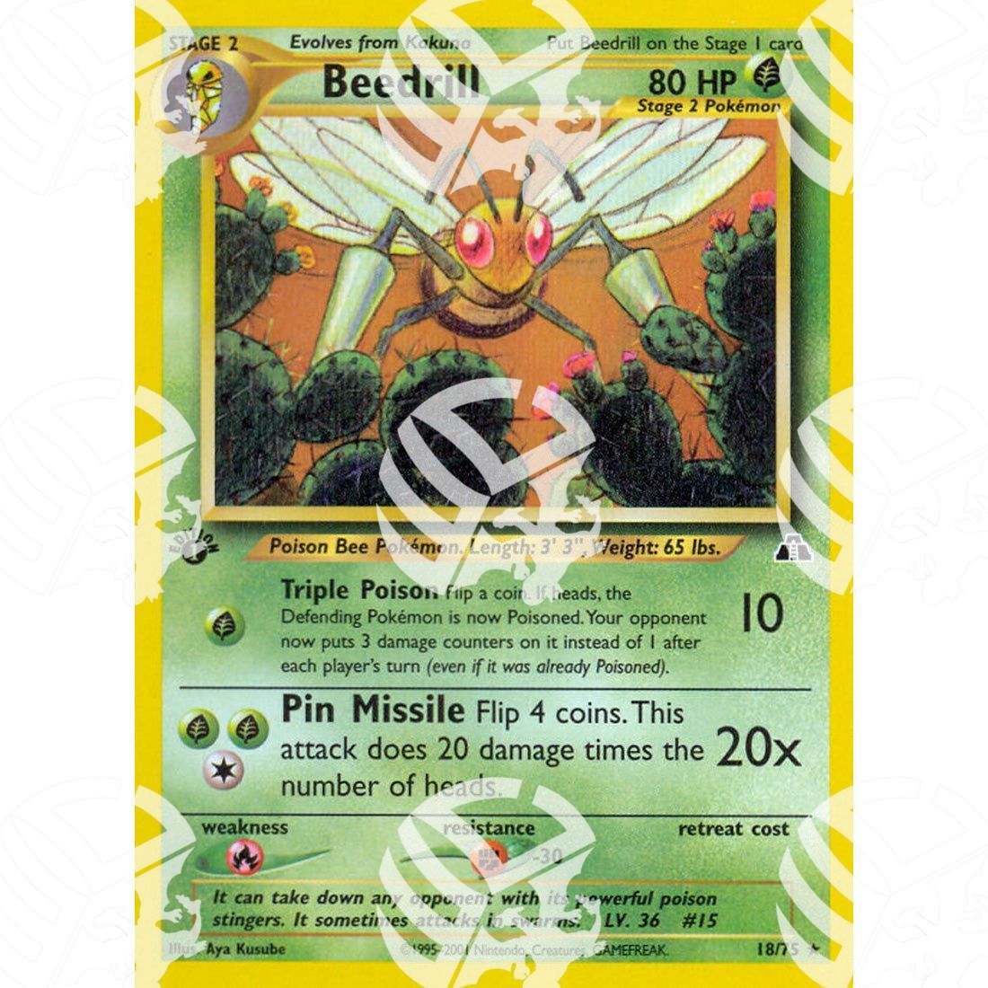 Neo Discovery - Beedrill - 18/75 - Warcard - Neo Discovery - Beedrill - 18/75 i prezzi più bassi sul mercato, solo da www.warcardshop.com! Carte singole, box, buste e mazzi.