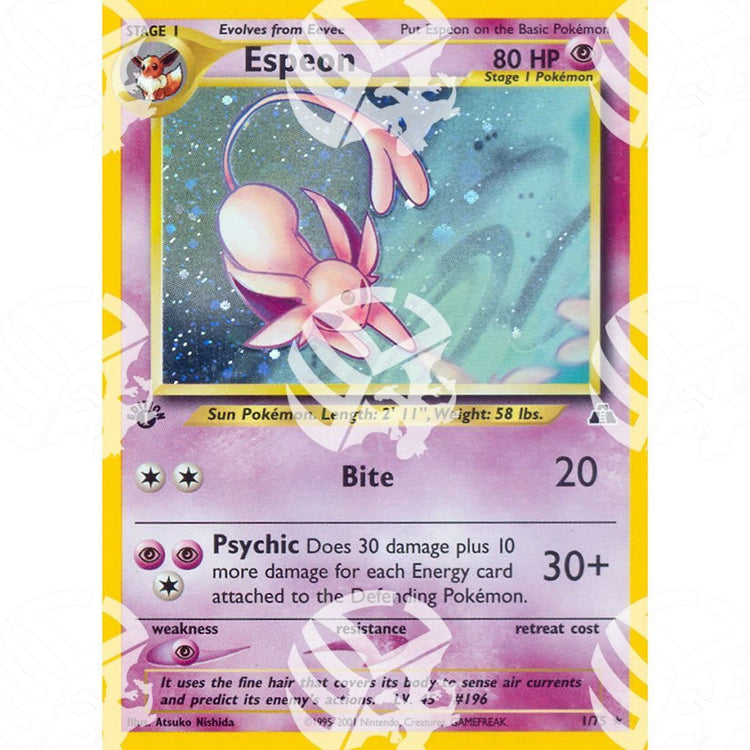 Neo Discovery - Espeon - Holo Rare 1/75 - Warcard - Neo Discovery - Espeon - Holo Rare 1/75 i prezzi più bassi sul mercato, solo da www.warcardshop.com! Carte singole, box, buste e mazzi.