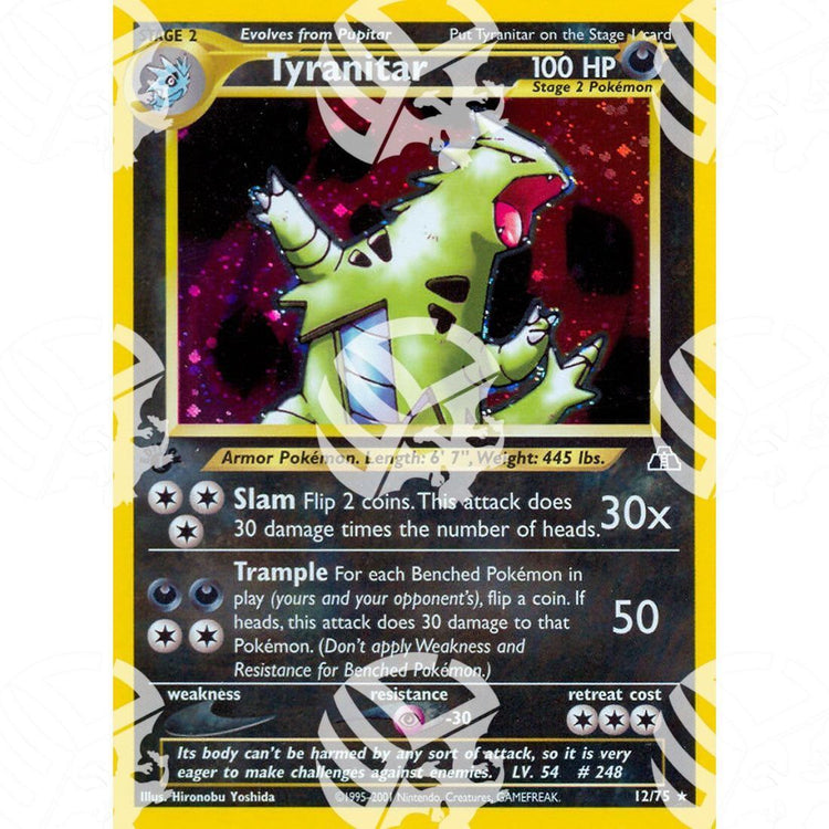 Neo Discovery - Tyranitar - Holo Rare 12/75 - Warcard - Neo Discovery - Tyranitar - Holo Rare 12/75 i prezzi più bassi sul mercato, solo da www.warcardshop.com! Carte singole, box, buste e mazzi.