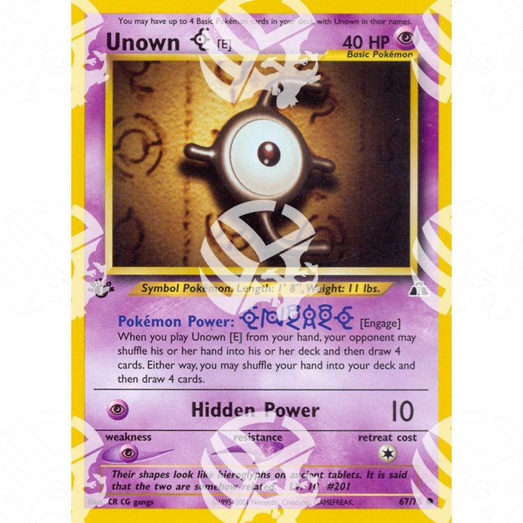 Neo Discovery - Unown E - 67/75 - Warcard - Neo Discovery - Unown E - 67/75 i prezzi più bassi sul mercato, solo da www.warcardshop.com! Carte singole, box, buste e mazzi.