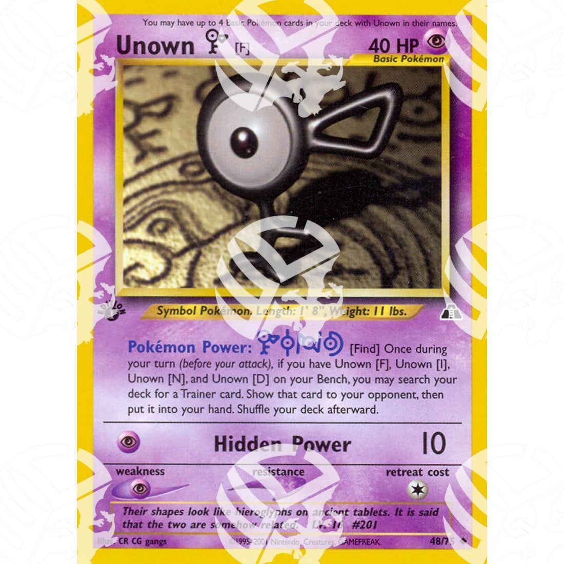 Neo Discovery - Unown F - 48/75 - Warcard - Neo Discovery - Unown F - 48/75 i prezzi più bassi sul mercato, solo da www.warcardshop.com! Carte singole, box, buste e mazzi.