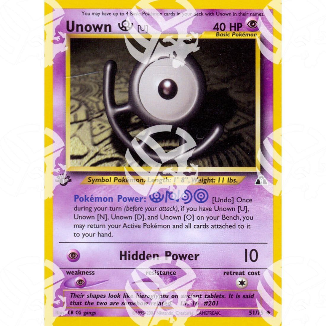 Neo Discovery - Unown U - 51/75 - Warcard - Neo Discovery - Unown U - 51/75 i prezzi più bassi sul mercato, solo da www.warcardshop.com! Carte singole, box, buste e mazzi.