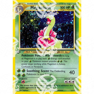 Neo Genesis - Meganium - Holo Rare 11/111 - Warcard - Neo Genesis - Meganium - Holo Rare 11/111 i prezzi più bassi sul mercato, solo da www.warcardshop.com! Carte singole, box, buste e mazzi.