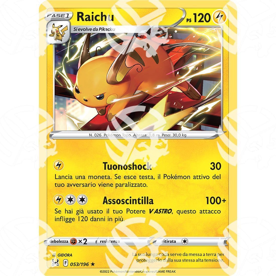 Origine Perduta - Raichu - 053/196 - Warcard - Origine Perduta - Raichu - 053/196 i prezzi più bassi sul mercato, solo da www.warcardshop.com! Carte singole, box, buste e mazzi.