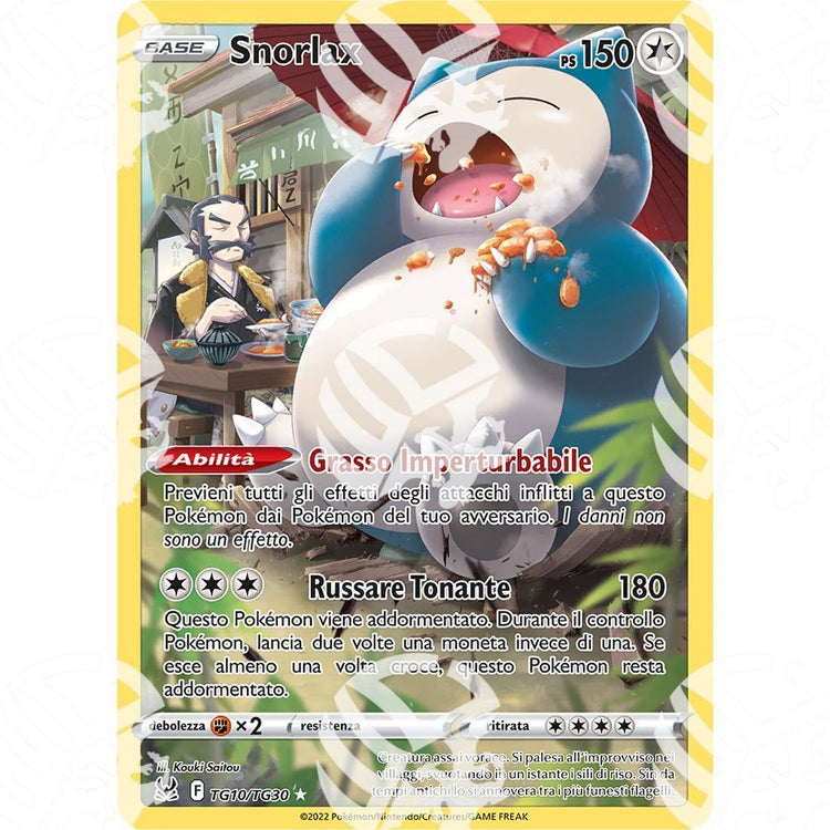 Origine Perduta - Snorlax - Secret Rare TG10/TG30 - Warcard - Origine Perduta - Snorlax - Secret Rare TG10/TG30 i prezzi più bassi sul mercato, solo da www.warcardshop.com! Carte singole, box, buste e mazzi.