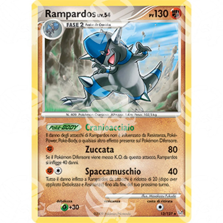 Platino - Rampardos Lv.54 - Holo Rare 013/127 - Warcard - Platino - Rampardos Lv.54 - Holo Rare 013/127 i prezzi più bassi sul mercato, solo da www.warcardshop.com! Carte singole, box, buste e mazzi.