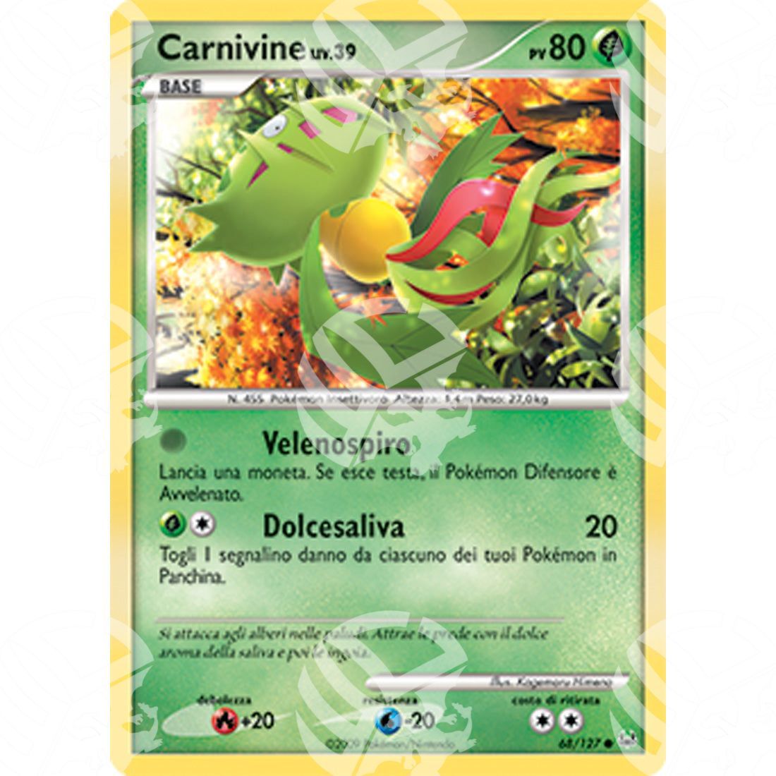 Platino - Carnivine Lv.39 - 068/127 - Warcard - Platino - Carnivine Lv.39 - 068/127 i prezzi più bassi sul mercato, solo da www.warcardshop.com! Carte singole, box, buste e mazzi.