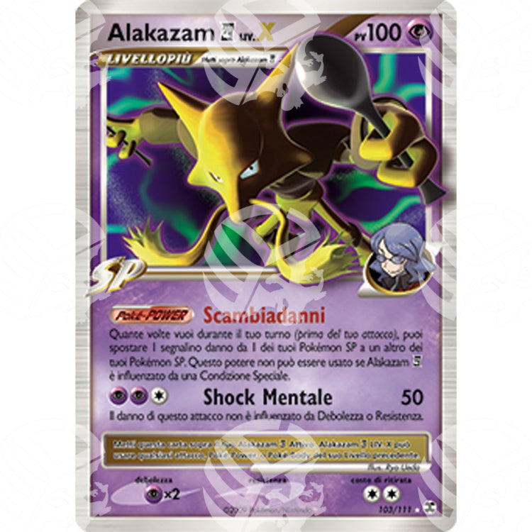 L'Ascesa dei Rivali - Alakazam 4 LV.X - Holo Rare 103/111 - Warcard - L'Ascesa dei Rivali - Alakazam 4 LV.X - Holo Rare 103/111 i prezzi più bassi sul mercato, solo da www.warcardshop.com! Carte singole, box, buste e mazzi.