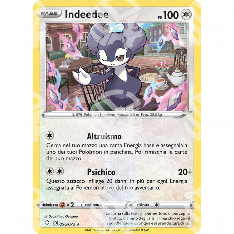 Destino Splendente - Indeedee - Holo Rare | 056/072 - Warcard - Destino Splendente - Indeedee - Holo Rare | 056/072 i prezzi più bassi sul mercato, solo da www.warcardshop.com! Carte singole, box, buste e mazzi.