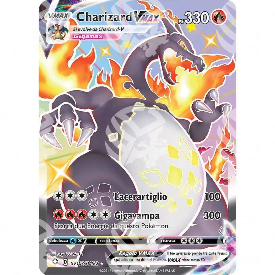 Destino Splendente - Charizard VMAX - Rare Shiny | SV107 - Warcard - Destino Splendente - Charizard VMAX - Rare Shiny | SV107 i prezzi più bassi sul mercato, solo da www.warcardshop.com! Carte singole, box, buste e mazzi.