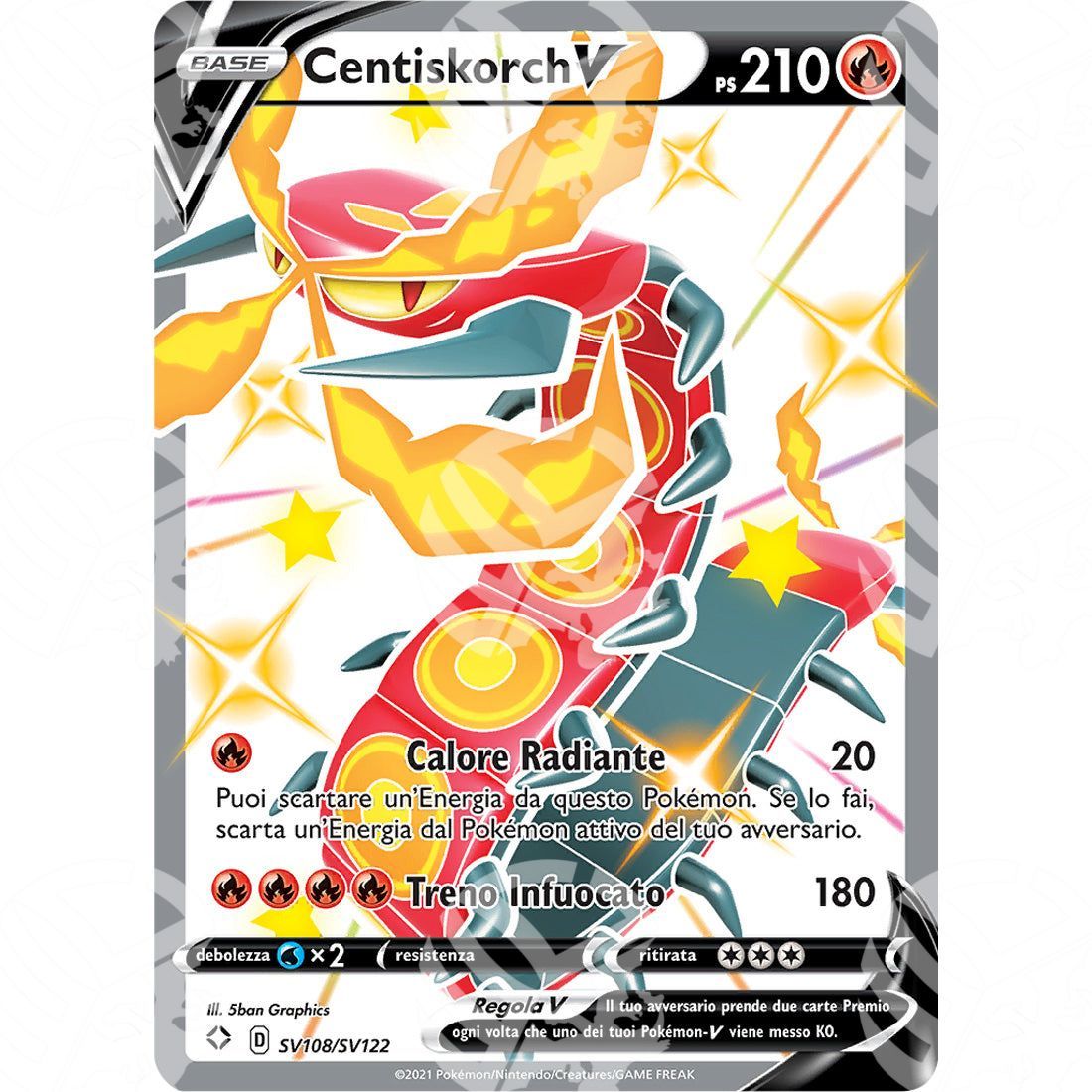 Destino Splendente - Centiskorch V - Rare Shiny | SV108 - Warcard - Destino Splendente - Centiskorch V - Rare Shiny | SV108 i prezzi più bassi sul mercato, solo da www.warcardshop.com! Carte singole, box, buste e mazzi.