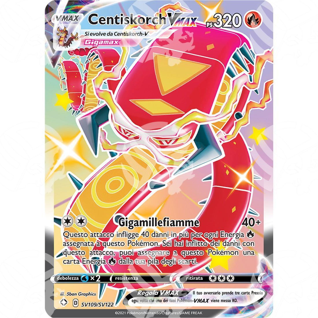 Destino Splendente - Centiskorch VMAX - Rare Shiny | SV109 - Warcard - Destino Splendente - Centiskorch VMAX - Rare Shiny | SV109 i prezzi più bassi sul mercato, solo da www.warcardshop.com! Carte singole, box, buste e mazzi.