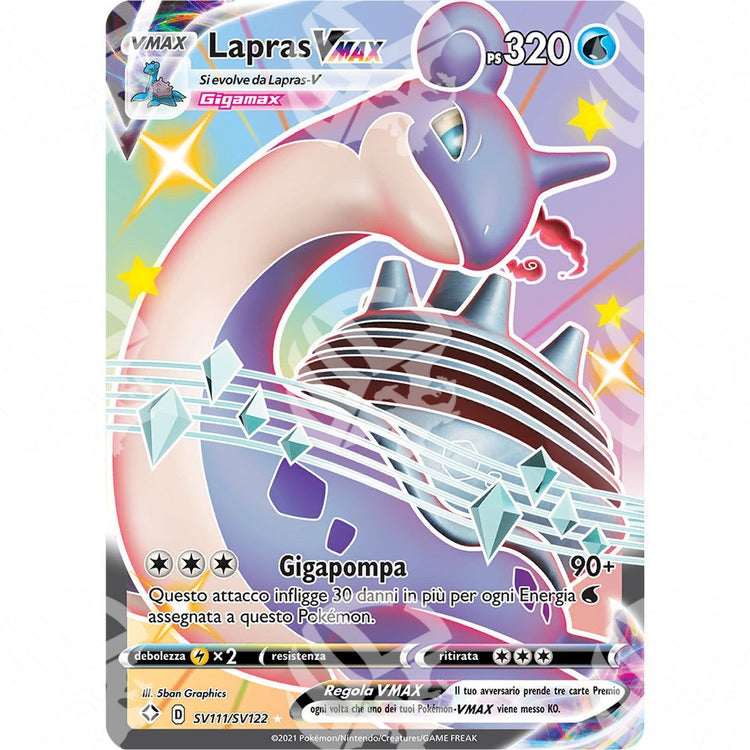 Destino Splendente - Lapras VMAX - Rare Shiny | SV111 - Warcard - Destino Splendente - Lapras VMAX - Rare Shiny | SV111 i prezzi più bassi sul mercato, solo da www.warcardshop.com! Carte singole, box, buste e mazzi.