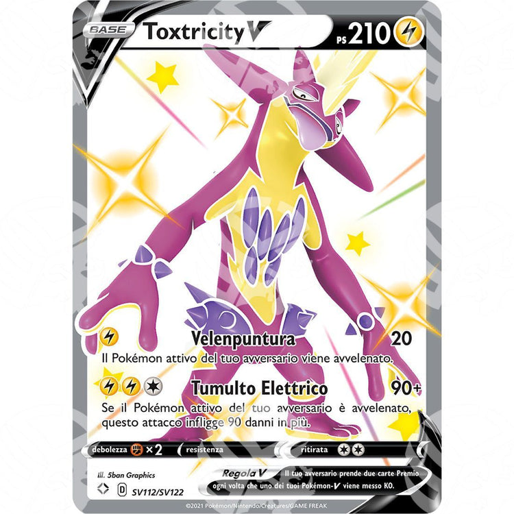 Destino Splendente - Toxtricity V - Rare Shiny | SV112 - Warcard - Destino Splendente - Toxtricity V - Rare Shiny | SV112 i prezzi più bassi sul mercato, solo da www.warcardshop.com! Carte singole, box, buste e mazzi.