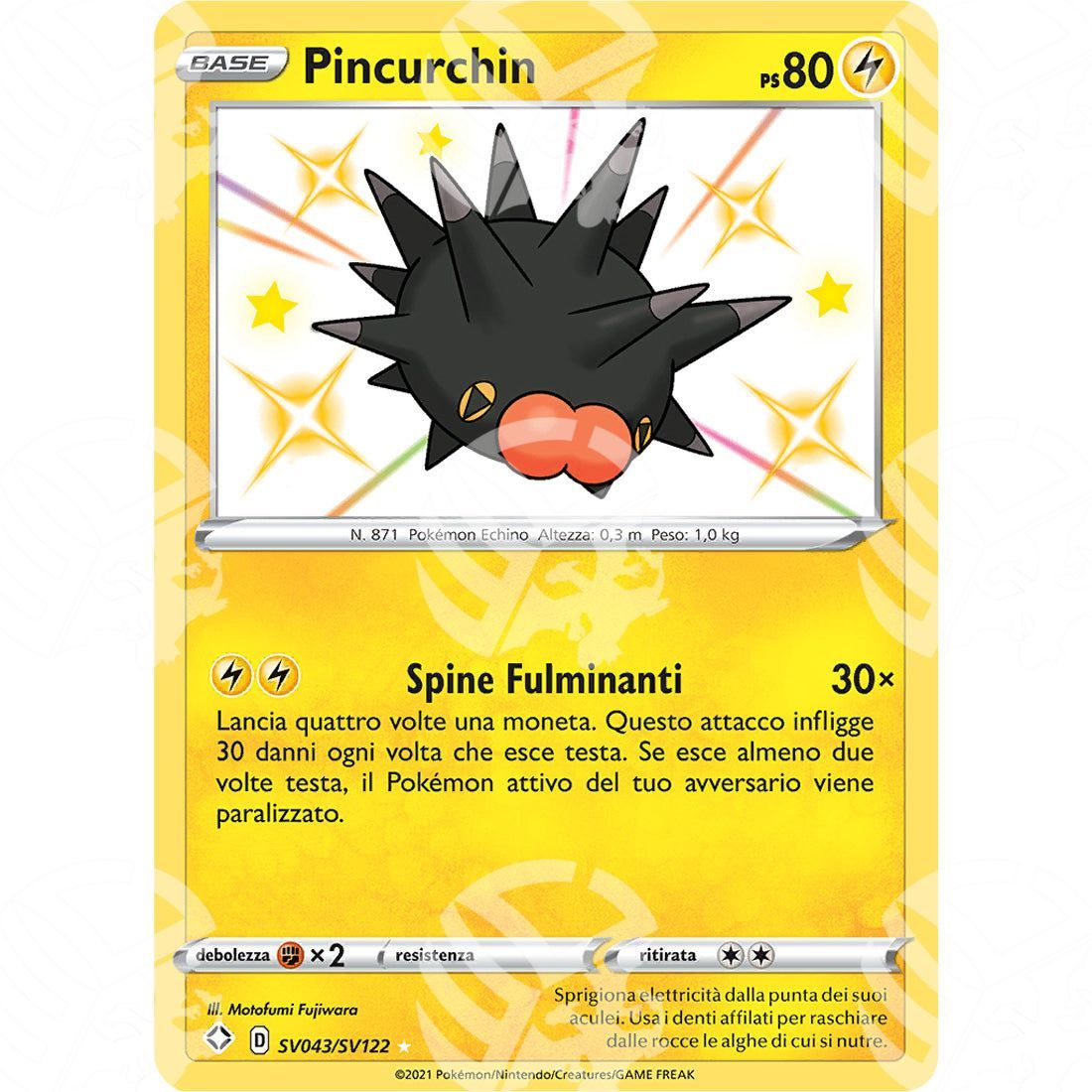 Destino Splendente - Pincurchin - Rare Shiny | SV43 - Warcard - Destino Splendente - Pincurchin - Rare Shiny | SV43 i prezzi più bassi sul mercato, solo da www.warcardshop.com! Carte singole, box, buste e mazzi.