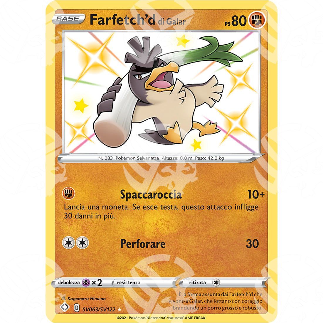 Destino Splendente - Galarian Farfetch'd - Rare Shiny | SV63 - Warcard - Destino Splendente - Galarian Farfetch'd - Rare Shiny | SV63 i prezzi più bassi sul mercato, solo da www.warcardshop.com! Carte singole, box, buste e mazzi.