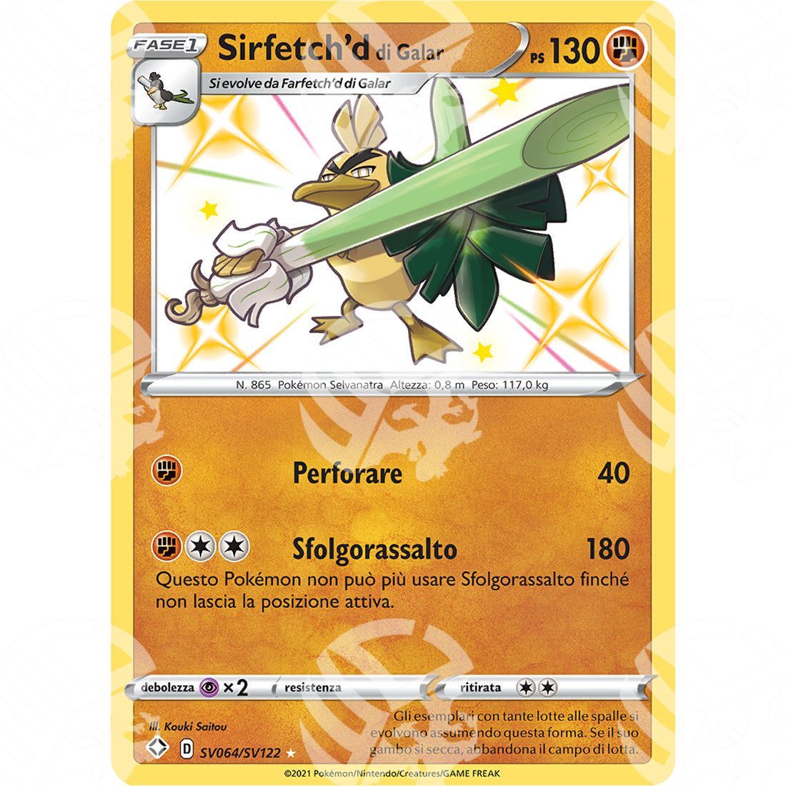 Destino Splendente - Galarian Sirfetch'd - Rare Shiny | SV64 - Warcard - Destino Splendente - Galarian Sirfetch'd - Rare Shiny | SV64 i prezzi più bassi sul mercato, solo da www.warcardshop.com! Carte singole, box, buste e mazzi.