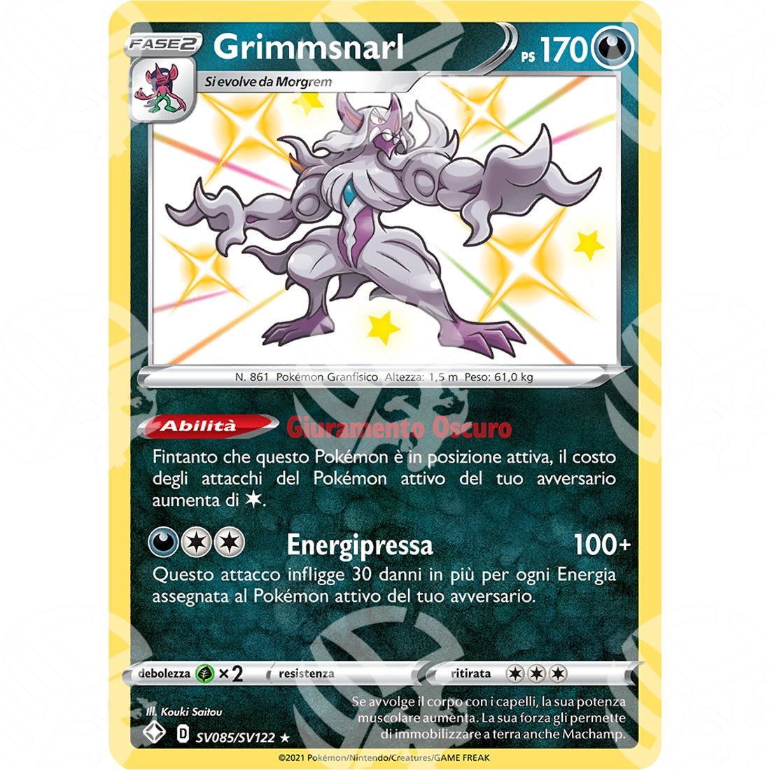 Destino Splendente - Grimmsnarl - Rare Shiny | SV85 - Warcard - Destino Splendente - Grimmsnarl - Rare Shiny | SV85 i prezzi più bassi sul mercato, solo da www.warcardshop.com! Carte singole, box, buste e mazzi.