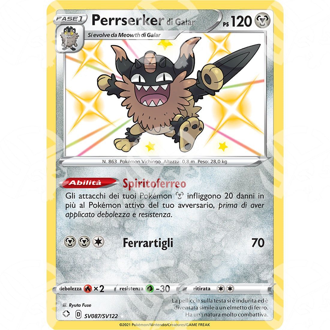 Destino Splendente - Galarian Perrserker - Rare Shiny | SV87 - Warcard - Destino Splendente - Galarian Perrserker - Rare Shiny | SV87 i prezzi più bassi sul mercato, solo da www.warcardshop.com! Carte singole, box, buste e mazzi.