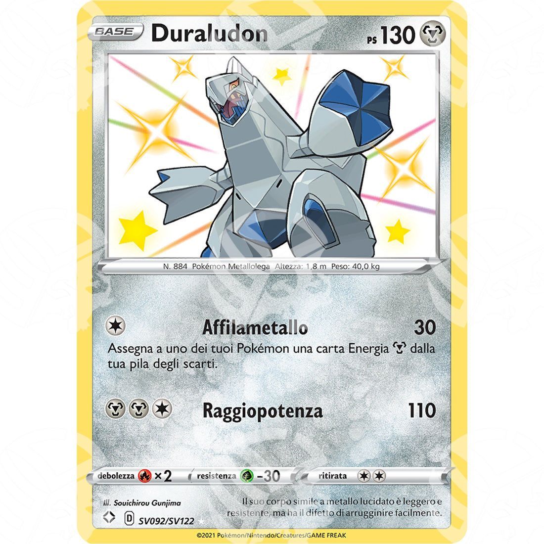 Destino Splendente - Duraludon - Rare Shiny | SV92 - Warcard - Destino Splendente - Duraludon - Rare Shiny | SV92 i prezzi più bassi sul mercato, solo da www.warcardshop.com! Carte singole, box, buste e mazzi.