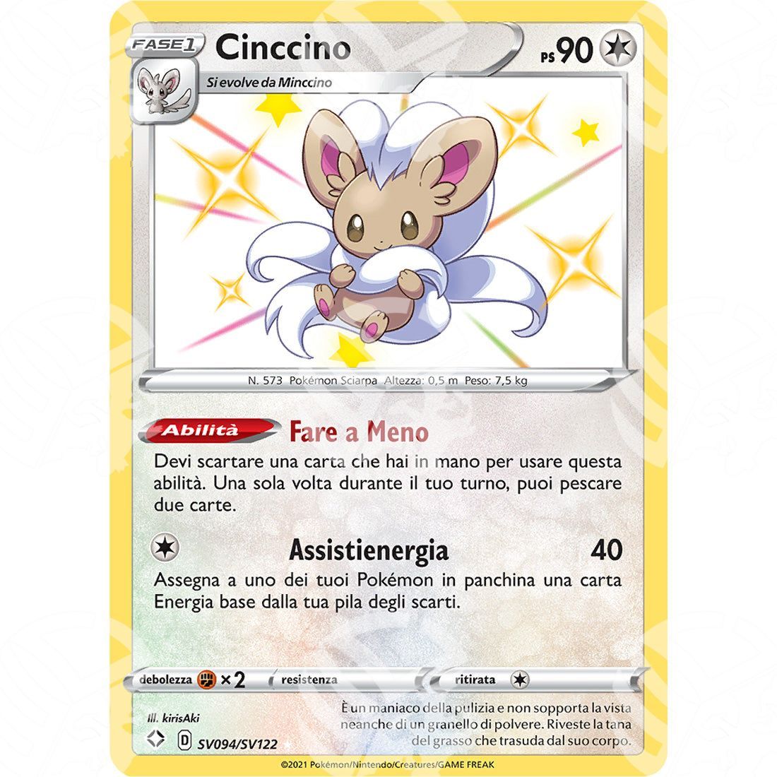 Destino Splendente - Cinccino - Rare Shiny | SV94 - Warcard - Destino Splendente - Cinccino - Rare Shiny | SV94 i prezzi più bassi sul mercato, solo da www.warcardshop.com! Carte singole, box, buste e mazzi.