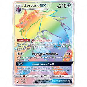 Leggende Iridescenti - Zoroark GX - Rainbow Rare 77/73 - Warcard - Leggende Iridescenti - Zoroark GX - Rainbow Rare 77/73 i prezzi più bassi sul mercato, solo da www.warcardshop.com! Carte singole, box, buste e mazzi.