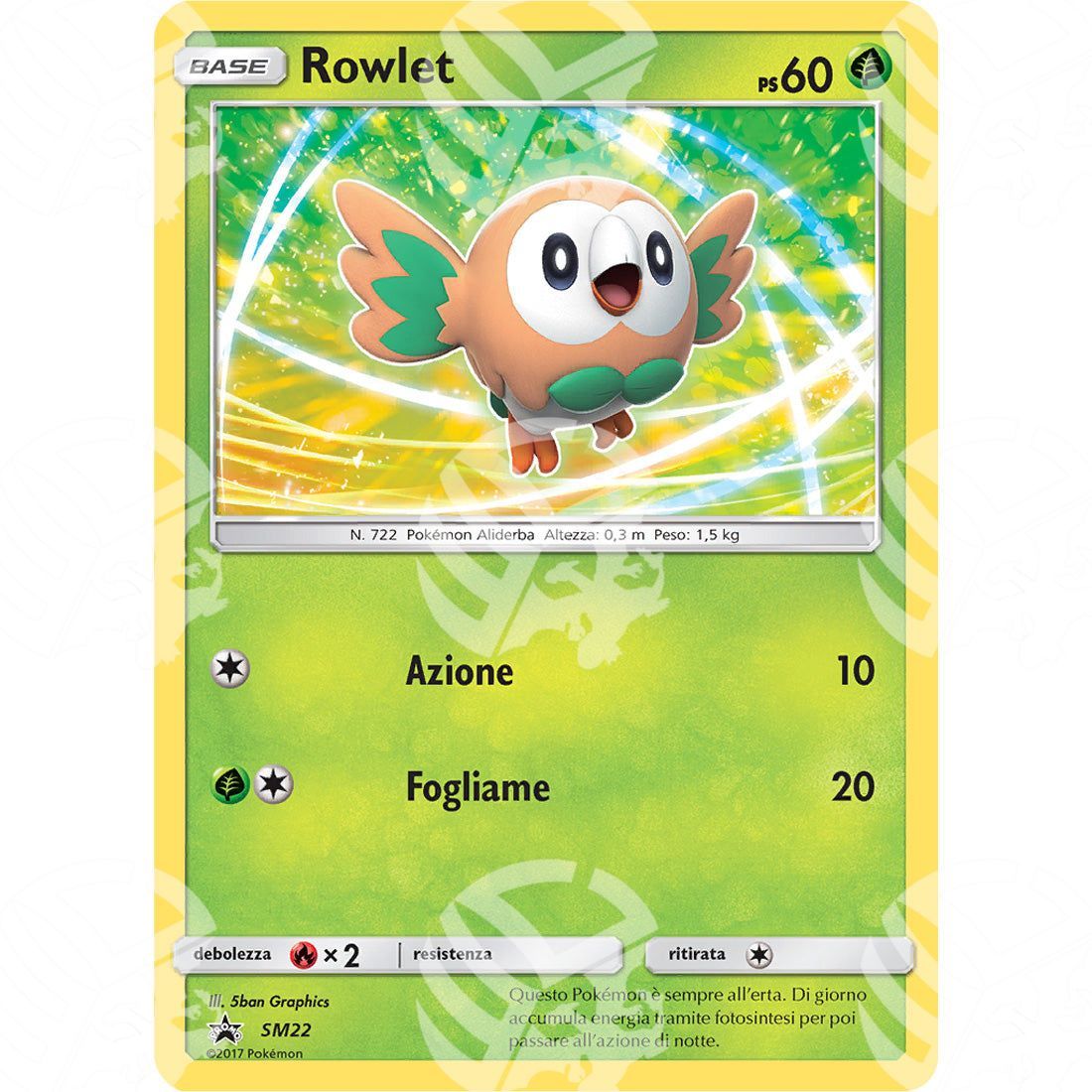 Black Star Promos - SM - Rowlet - Holo Promo SM22 - Warcard - Black Star Promos - SM - Rowlet - Holo Promo SM22 i prezzi più bassi sul mercato, solo da www.warcardshop.com! Carte singole, box, buste e mazzi.