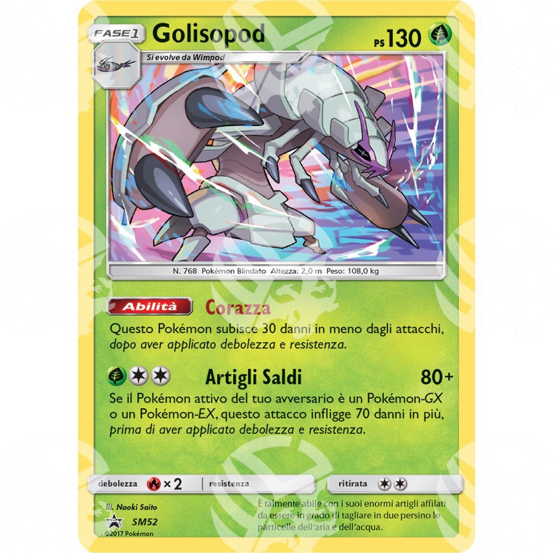 Black Star Promos - SM - Golisopod - Holo Promo SM52 - Warcard - Black Star Promos - SM - Golisopod - Holo Promo SM52 i prezzi più bassi sul mercato, solo da www.warcardshop.com! Carte singole, box, buste e mazzi.