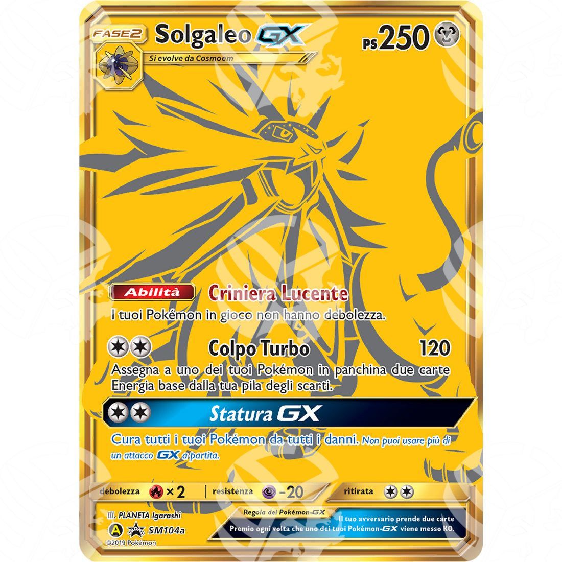 Black Star Promos - SM - Solgaleo GX - Holo Promo SM104a - Warcard - Black Star Promos - SM - Solgaleo GX - Holo Promo SM104a i prezzi più bassi sul mercato, solo da www.warcardshop.com! Carte singole, box, buste e mazzi.