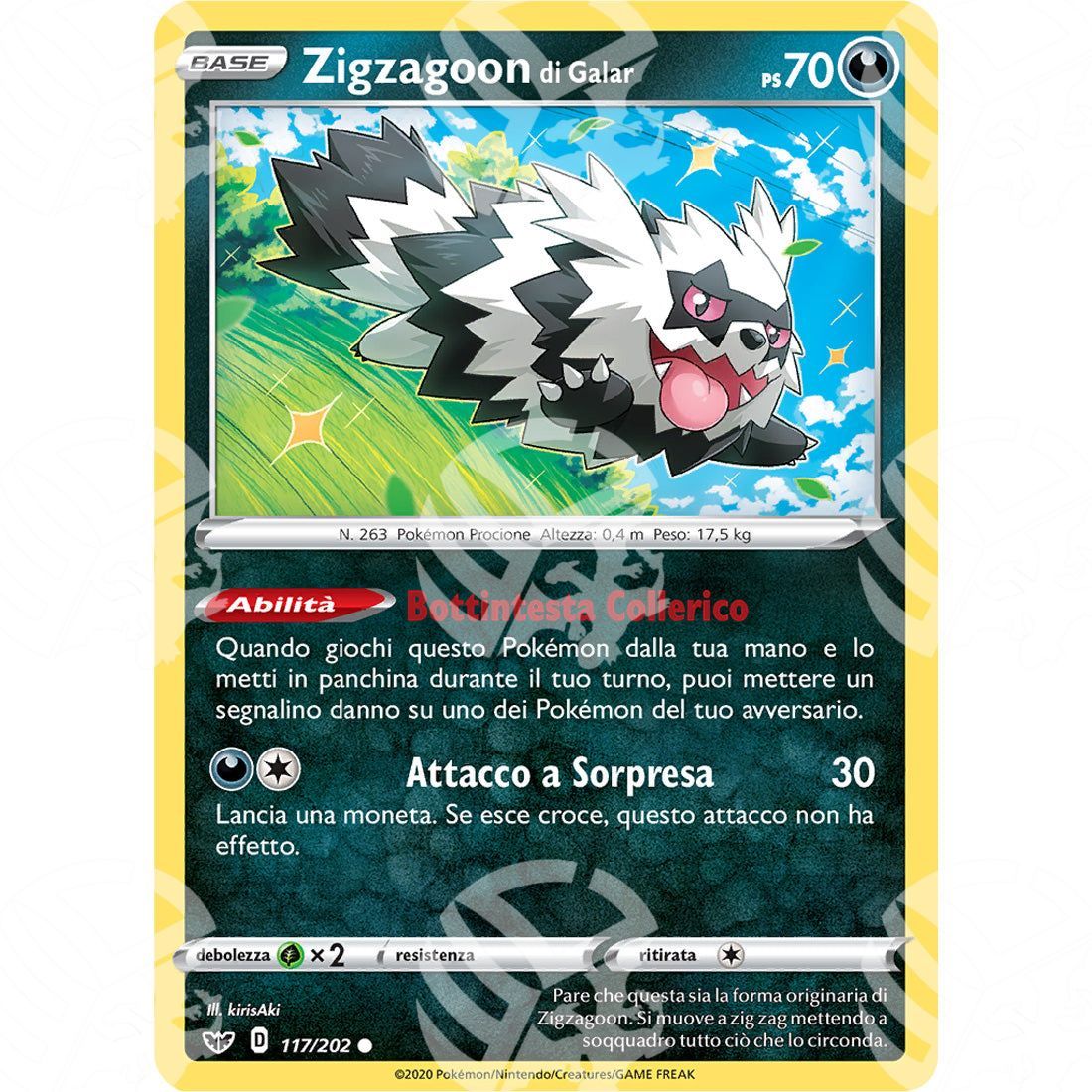 Spada & Scudo - Galarian Zigzagoon - 117/202 - Warcard - Spada & Scudo - Galarian Zigzagoon - 117/202 i prezzi più bassi sul mercato, solo da www.warcardshop.com! Carte singole, box, buste e mazzi.