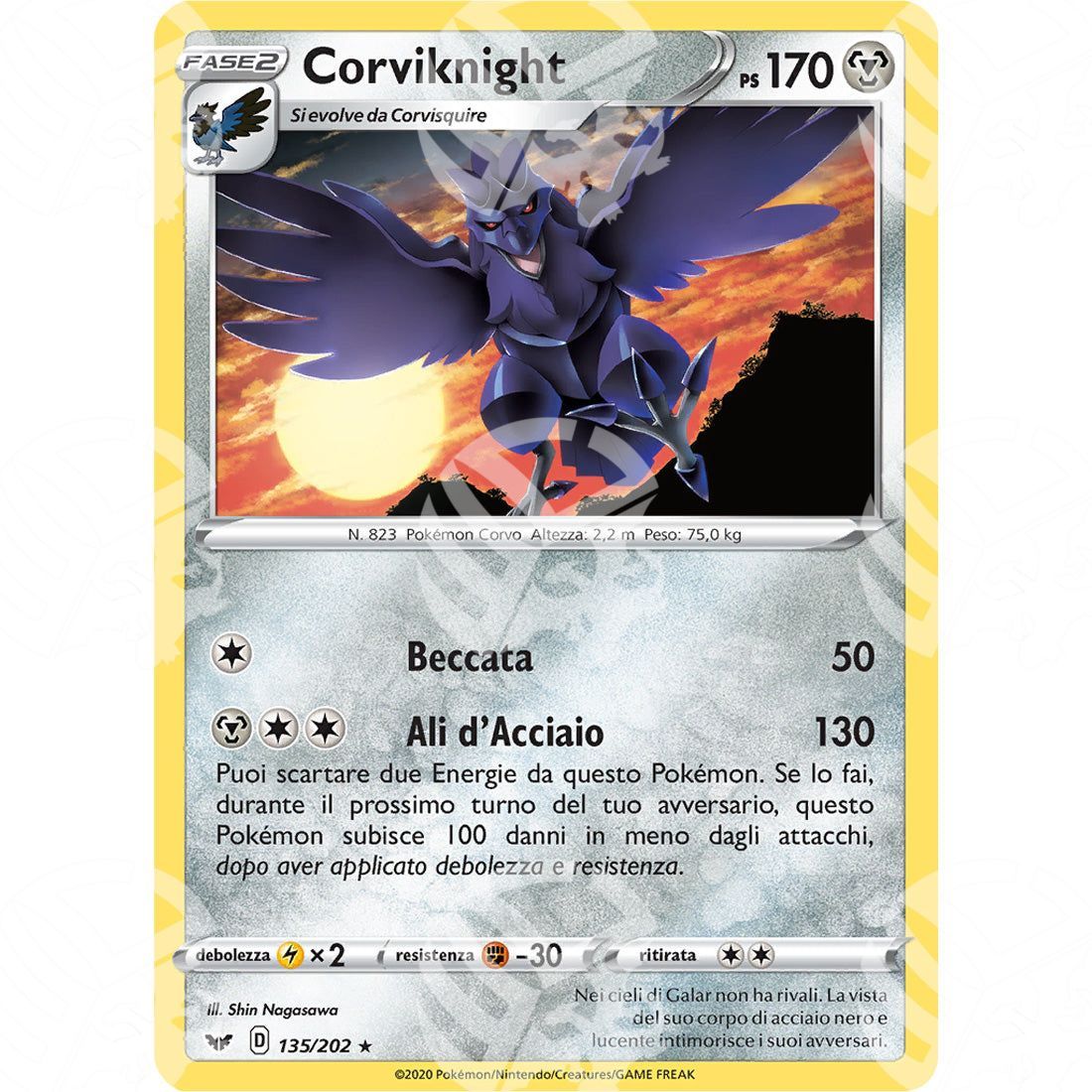 Spada & Scudo - Corviknight - 135/202 - Warcard - Spada & Scudo - Corviknight - 135/202 i prezzi più bassi sul mercato, solo da www.warcardshop.com! Carte singole, box, buste e mazzi.