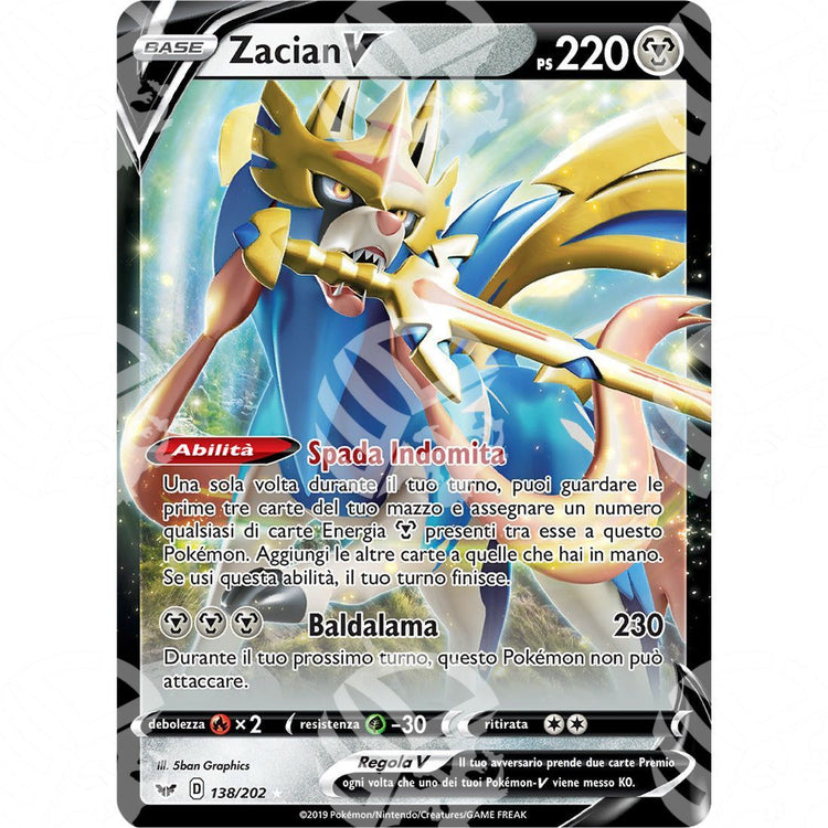 Spada & Scudo - Zacian V - 138/202 - Warcard - Spada & Scudo - Zacian V - 138/202 i prezzi più bassi sul mercato, solo da www.warcardshop.com! Carte singole, box, buste e mazzi.