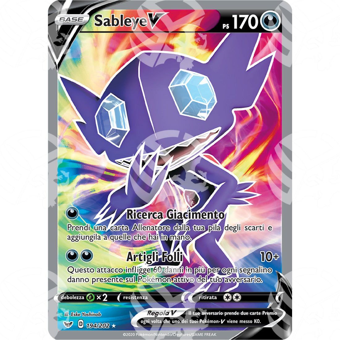 Spada & Scudo - Sableye V - 194/202 - Warcard - Spada & Scudo - Sableye V - 194/202 i prezzi più bassi sul mercato, solo da www.warcardshop.com! Carte singole, box, buste e mazzi.