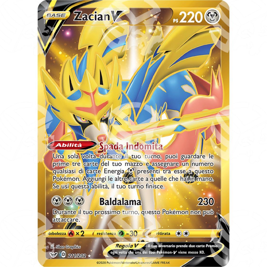 Spada & Scudo - Zacian V - Secret Rare 211/202 - Warcard - Spada & Scudo - Zacian V - Secret Rare 211/202 i prezzi più bassi sul mercato, solo da www.warcardshop.com! Carte singole, box, buste e mazzi.